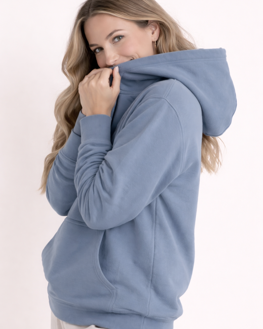 The Motherhood Essential Hoodie - Stone Blue