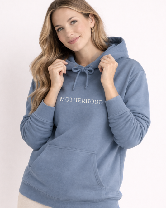 The Motherhood Essential Hoodie - Stone Blue